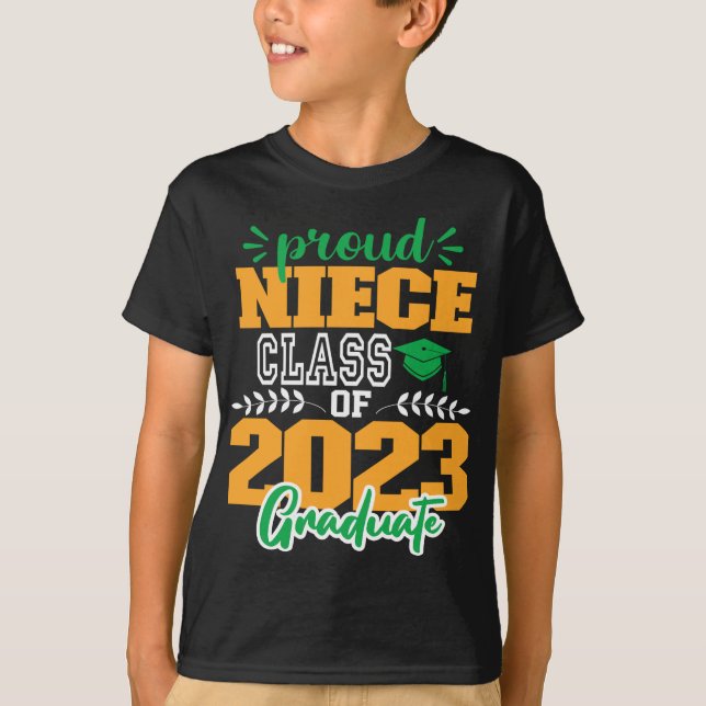 Camiseta Orgullosa NIECE de una clase de SCRIPT MODERNO 202 (Anverso)