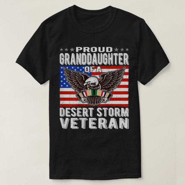 Camiseta Orgullosa Nieta De La Tormenta Del Desierto Vetera (Diseño del anverso)