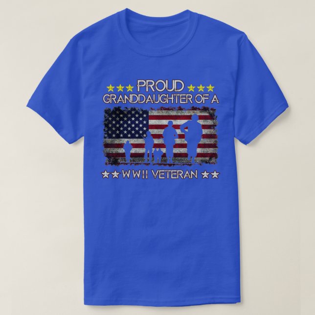 Camiseta Orgullosa Nieta de un veterano de la Segunda Guerr (Diseño del anverso)