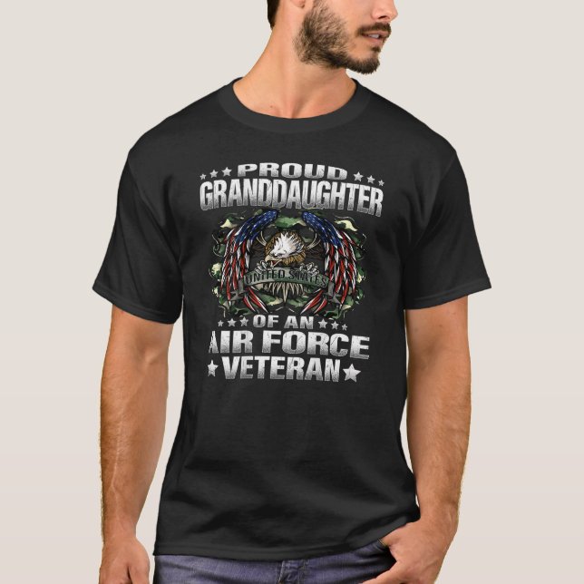 Camiseta Orgullosa Nieta de un veterano veterinario de la F (Anverso)