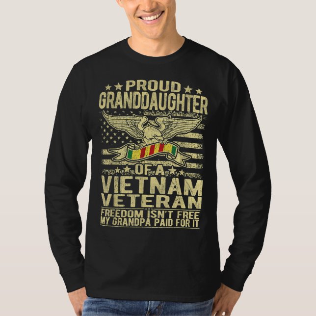 Camiseta Orgullosa Nieta Del Veterano Vietnamita - Libertad (Anverso)
