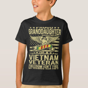 Camiseta Orgullosa Nieta Del Veterano Vietnamita - Libertad