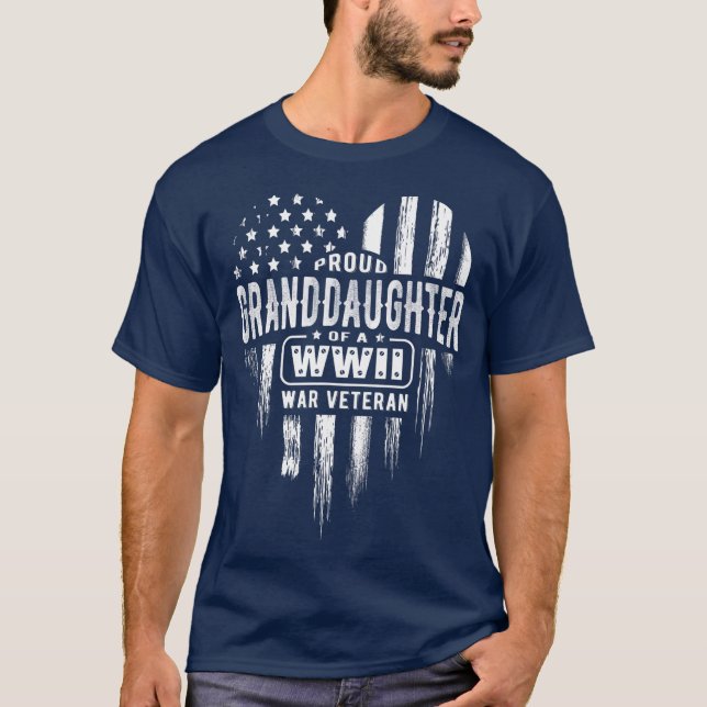 Camiseta Orgullosa nieta WII Vet Veterans Day (Anverso)