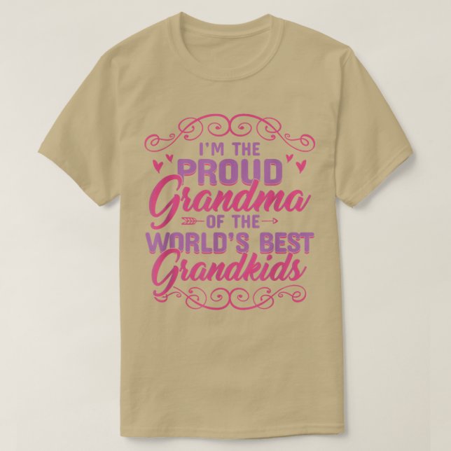 Camiseta Orgullosa Novedad de los mejores nietos del mundo  (Diseño del anverso)