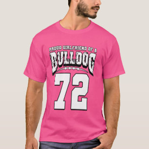 Camiseta Orgullosa Novia De Fútbol Bulldog Del Jugador 72