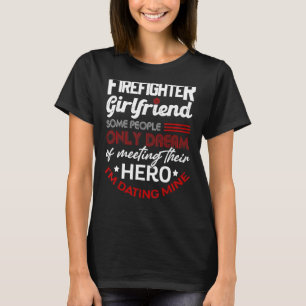 Camiseta Orgullosa Novia De Un Bombero, Delgada Línea Roja,