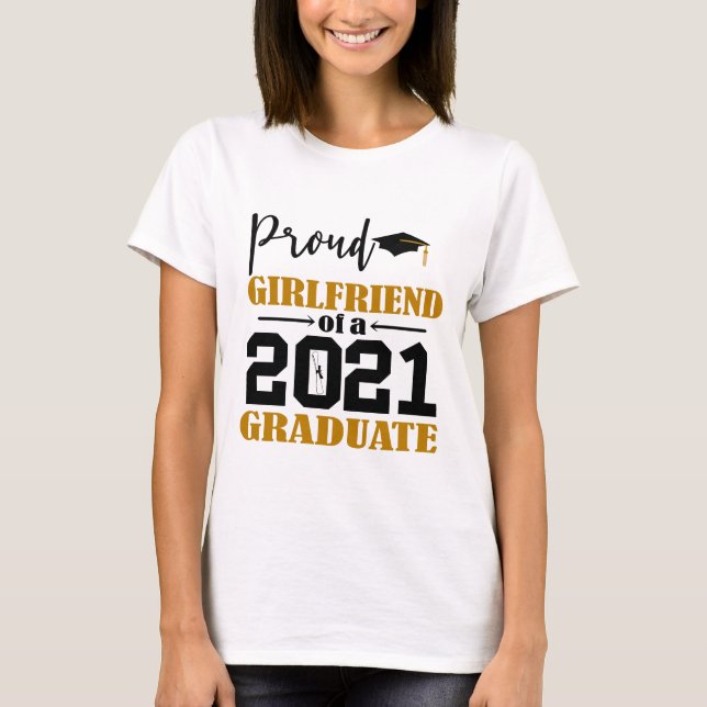 Camiseta Orgullosa novia de un graduado de 2021 (Anverso)
