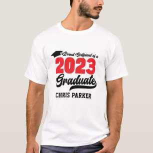 Camiseta Orgullosa novia de un guión rojo para graduados de