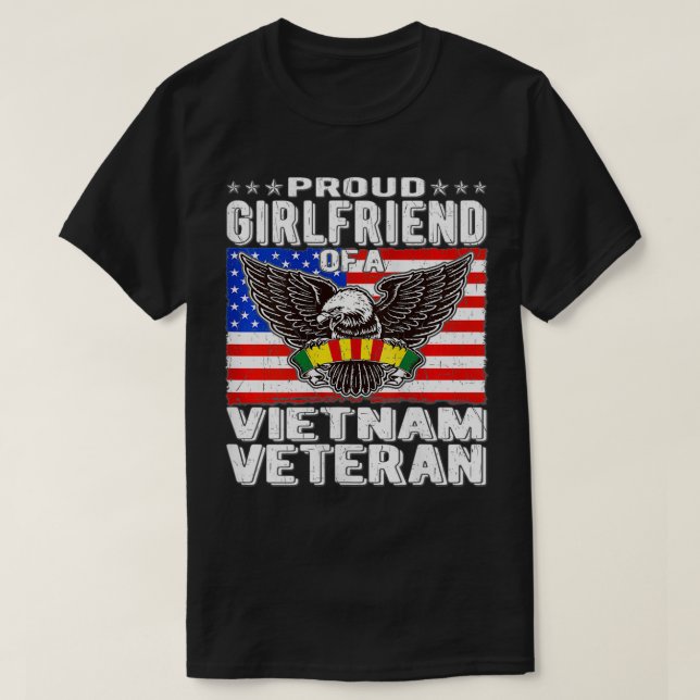 Camiseta Orgullosa Novia De Un Veterano Orgullo Vietnamita (Diseño del anverso)