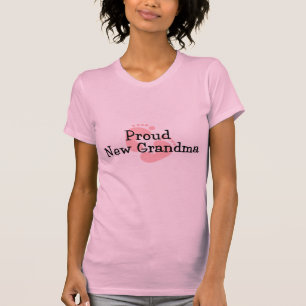 Camiseta Orgullosa Nueva Abuela Huellas de Bebé Niña