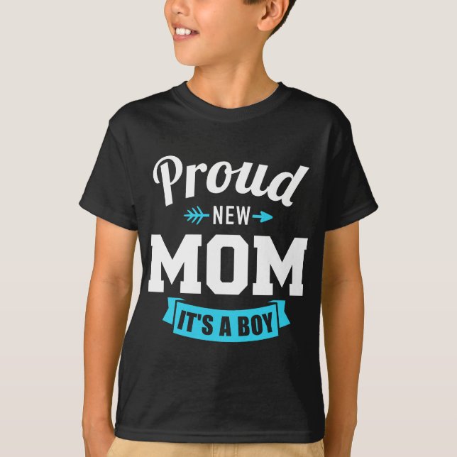 Camiseta Orgullosa nueva madre es un revelador de género ma (Anverso)
