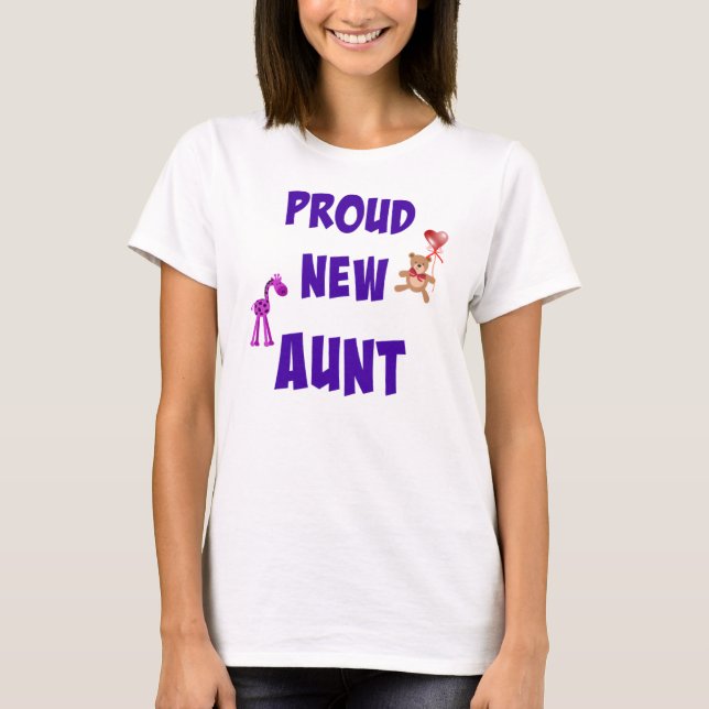 Camiseta Orgullosa nueva tía (Anverso)