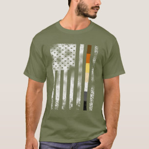Camiseta Orgullosa Oso Angustiado Genial En Bandera America
