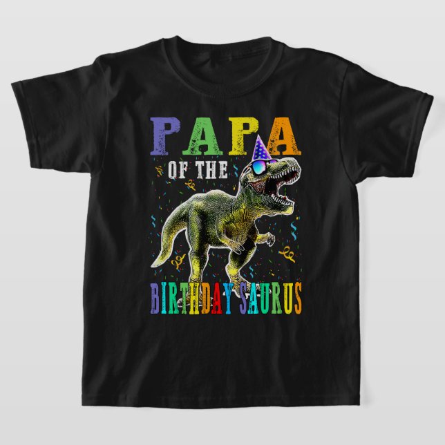 Camiseta Orgullosa PAPA De La Dinosauria Del Cumpleaños Sau (Distribución)