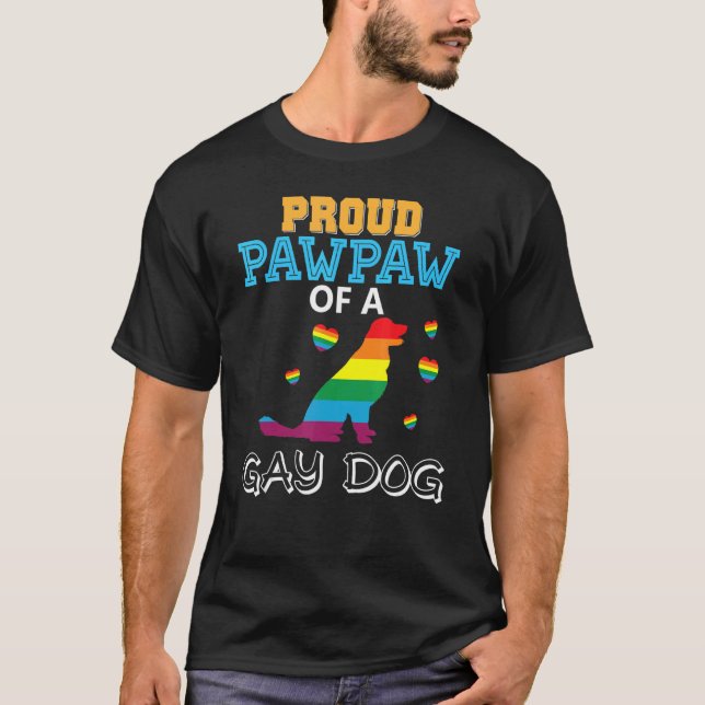 Camiseta Orgullosa Pawpaw De Un Perro Gay Lgbt Rainb (Anverso)