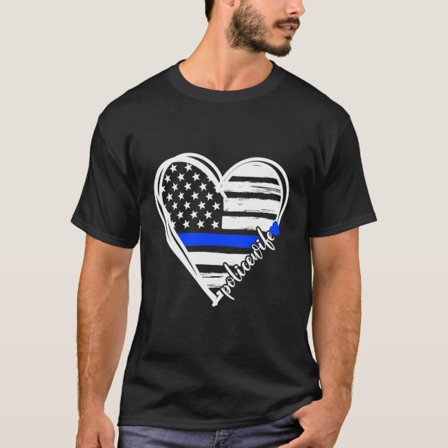 Camiseta Orgullosa Policía De Un Oficial De Policía Que Cop (Anverso)