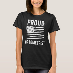 Camiseta Orgullosa profesión de Optometrista Bandera Americ