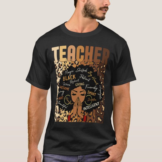 Camiseta Orgullosa profesora de mujeres negras afro-african (Anverso)