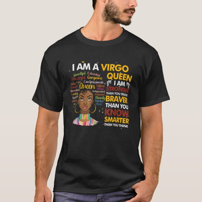 Camiseta Orgullosa Reina Afro Virgo Septiembre Cumpleaños d (Anverso)