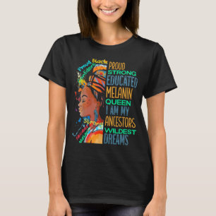 Camiseta Orgullosa Reina educada mujer africana negra