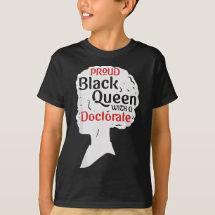 Camiseta Orgullosa Reina negra graduada de doctorado obsequ