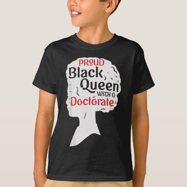 Camiseta Orgullosa Reina negra graduada de doctorado obsequ