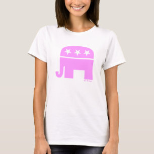 Camiseta Orgullosa republicana elefante rosa GOP