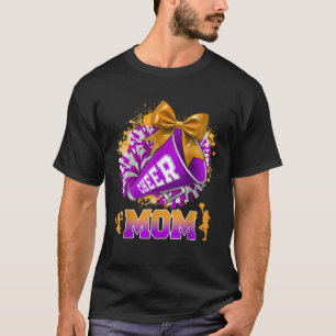 Camiseta Orgullosa Salud Mamá Morada Oro Pom Megaphone Coqu