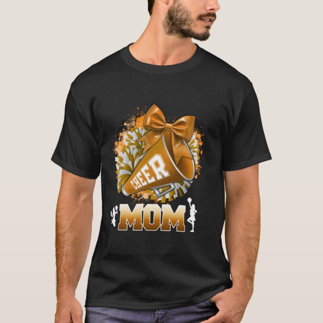 Camiseta Orgullosa Salud Mamá Oro Pom Megaphone Coquette Bo (Anverso)