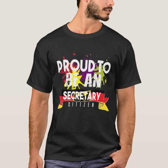 Camiseta Orgullosa secretaria ciudadana profesional de prof (Anverso)