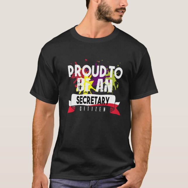 Camiseta Orgullosa secretaria ciudadana profesional de prof (Anverso)