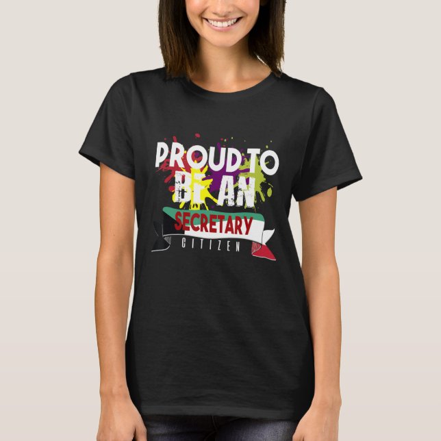 Camiseta Orgullosa secretaria ciudadana profesional de prof (Anverso)