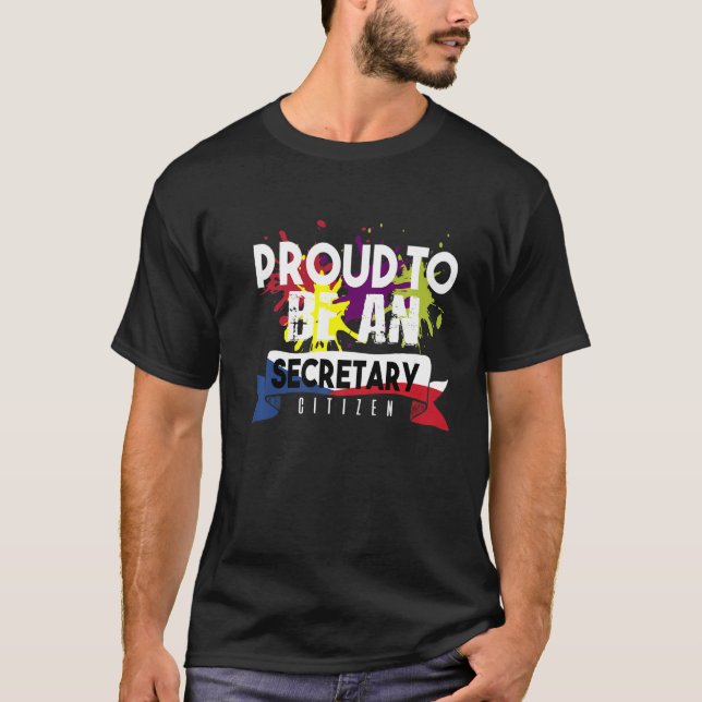Camiseta Orgullosa secretaria ciudadana profesional de prof (Anverso)