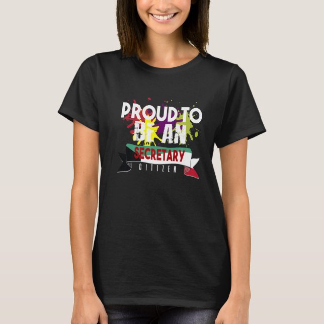 Camiseta Orgullosa secretaria ciudadana profesional de prof (Anverso)