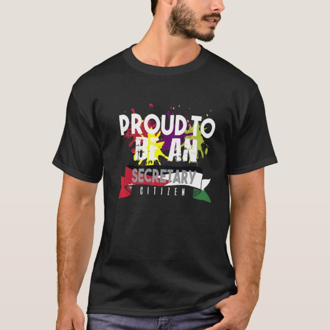 Camiseta Orgullosa secretaria ciudadana profesional de prof (Anverso)