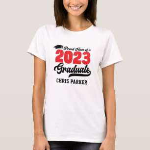 Camiseta Orgullosa sobrina de un guión negrita rojo para gr