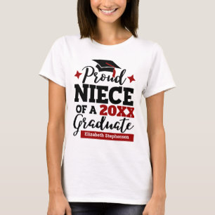 Camiseta Orgullosa sobrina de un tassel rojo negro graduado