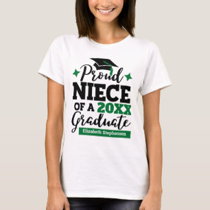 Camiseta Orgullosa sobrina de un tassel verde negro graduad
