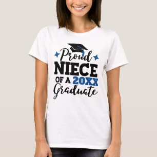 Camiseta Orgullosa sobrina de una tassel azul negro graduad