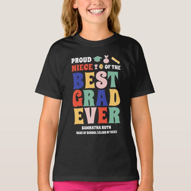 Camiseta Orgullosa sobrina del mejor graduado de la histori (Anverso)