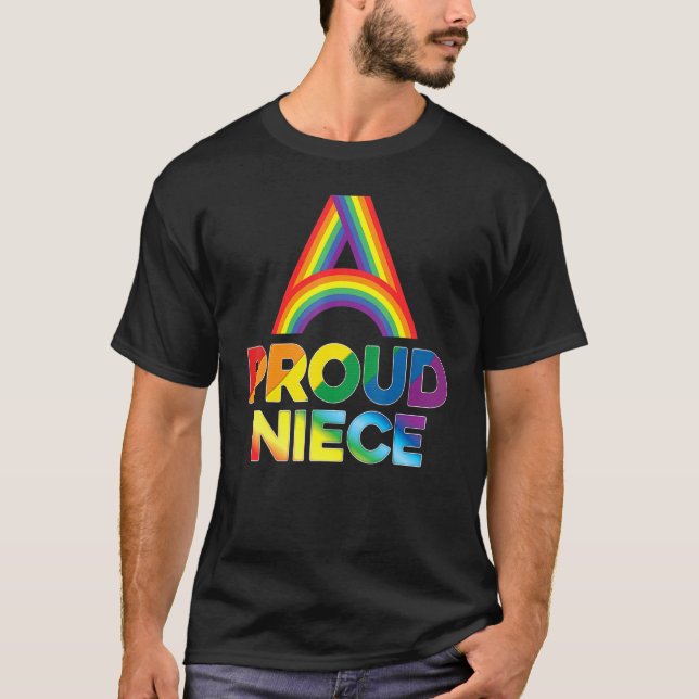 Camiseta Orgullosa sobrina Lgbt Orgullo Gay Lesbiana Arcoir (Anverso)
