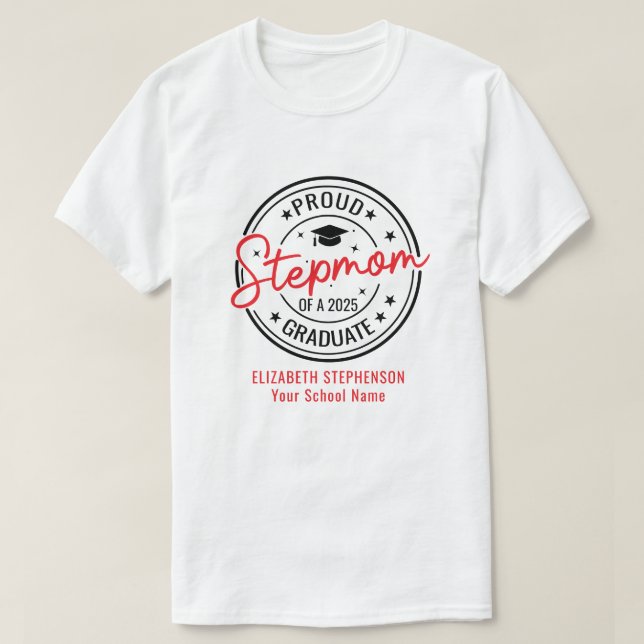 Camiseta Orgullosa Stepmom de la concordancia de la familia (Diseño del anverso)