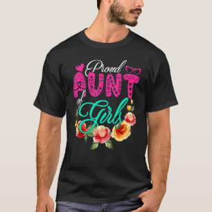 Camiseta Orgullosa tía de Chicas con flores muertas corazón