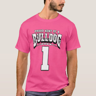 Camiseta Orgullosa Tía De Fútbol De Bulldog Del Jugador 1