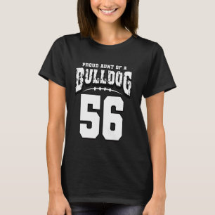 Camiseta Orgullosa Tía De Fútbol De Bulldog Del Jugador 56