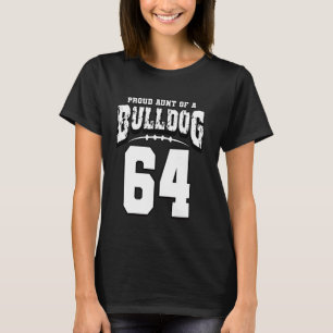 Camiseta Orgullosa Tía De Fútbol De Bulldog Del Jugador 64