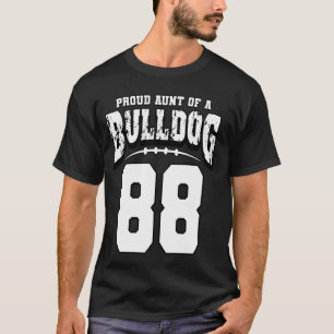 Camiseta Orgullosa Tía De Fútbol De Bulldog Del Jugador 88