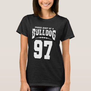 Camiseta Orgullosa Tía De Fútbol De Bulldog Del Jugador 97