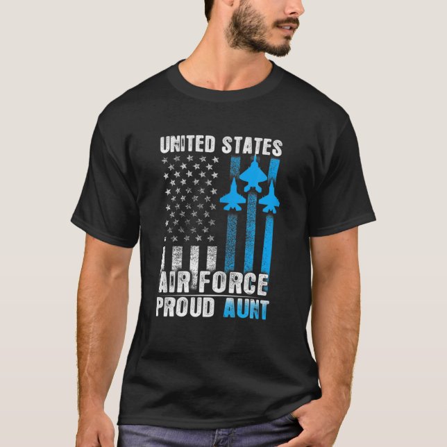 Camiseta Orgullosa tía de la Fuerza Aérea de los Estados Un (Anverso)
