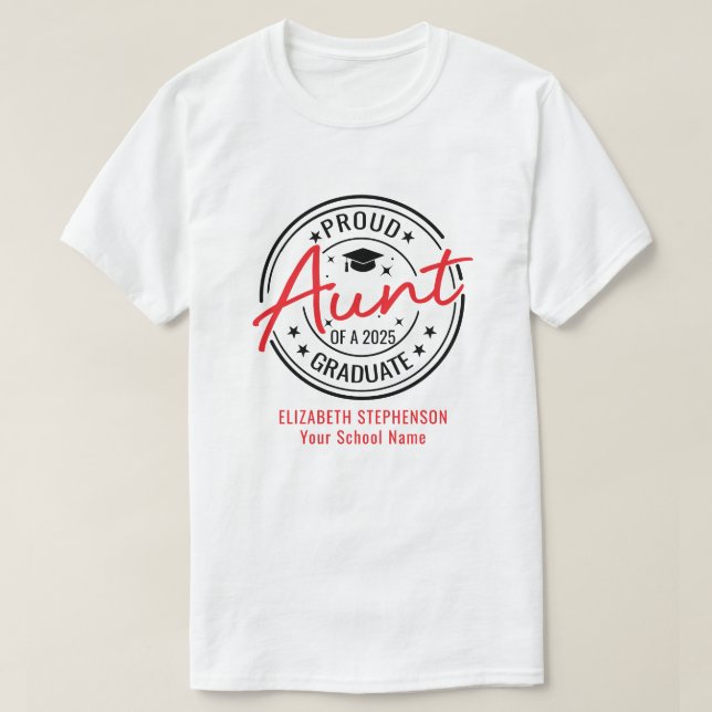 Camiseta Orgullosa tía de la pareja de graduados (Diseño del anverso)